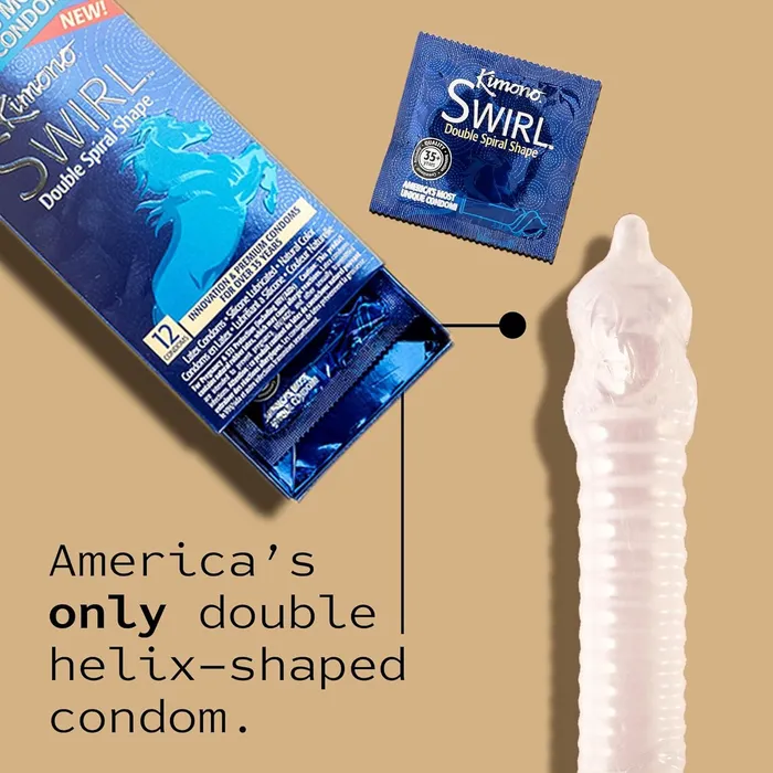Kimono Swirl 12 Count Condoms Mayer Labs Female Sex Toys