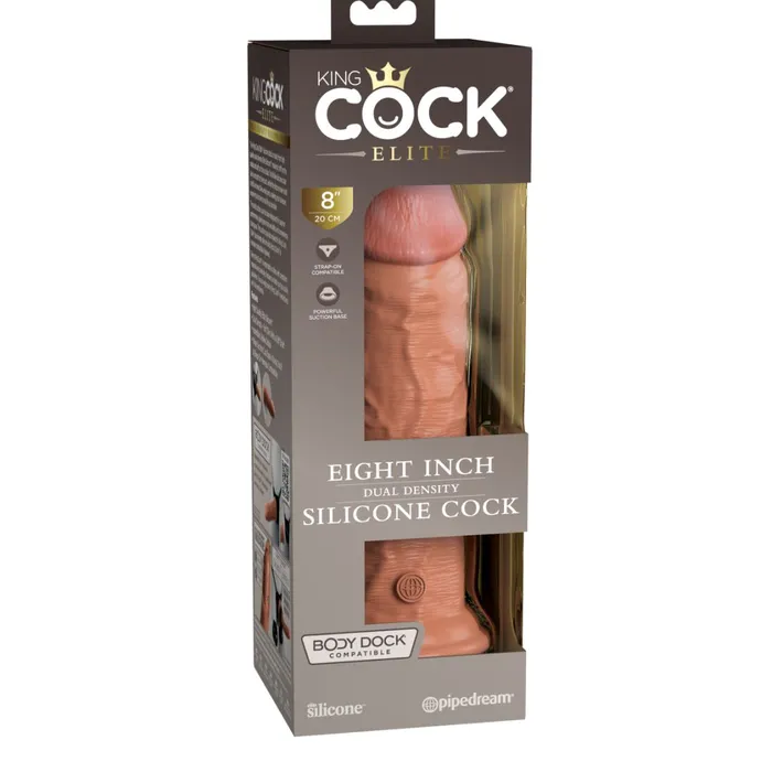 King Cock Elite 8 Silicone Dual Density Dildo Caramel Pipedream Products Dildos