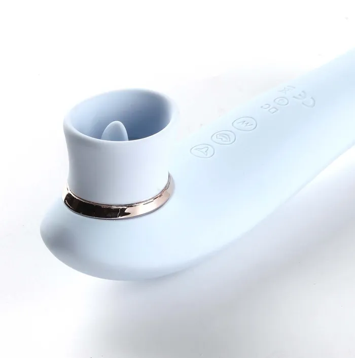 Maia Toys Destiny Blue Clitoral Suction Vibrator with Tongue Female Sex Toys