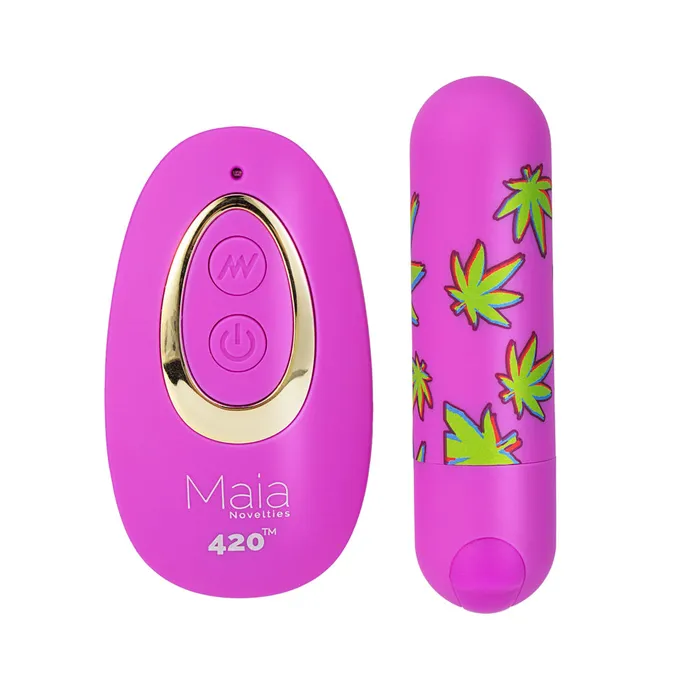 Maia Toys Female Sex Toys JESSI 420 PURPLE Remote Rechargeable Super Charged Mini Bullet