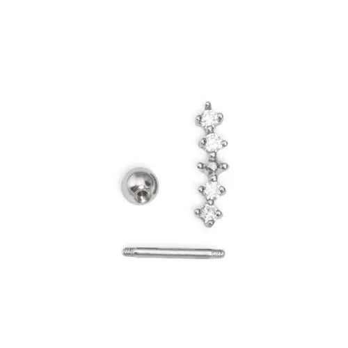 Male Sex Toys 16g 516 Linear Crystals Steel Barbell Price Per 1 Painful Pleasures