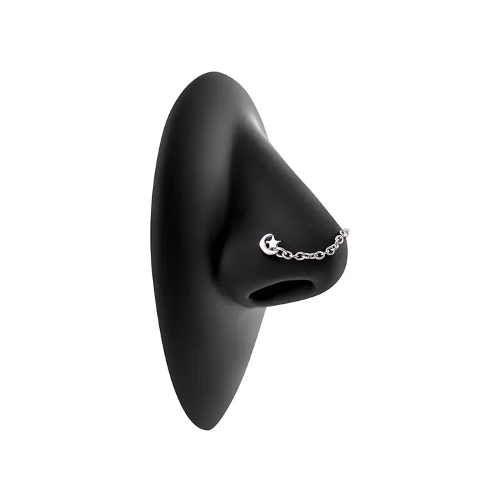 Male Sex Toys 20g 14 Rhodium Plated Star and Moon Nose Bones with Chain Painful Pleasures