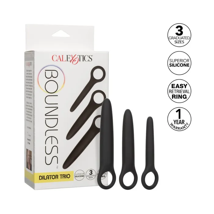 Male Sex Toys Boundless Anal or Vaginal Dilator Trio with Finger Loops CalExotics