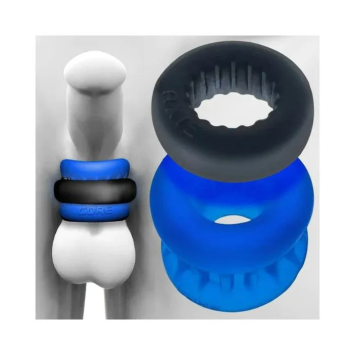 Male Sex Toys Oxballs Ultracore Ballstretcher Outer Power Ring Axis Blue Oxballs LLC