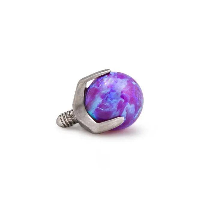 Male Sex Toys Painful Pleasures 14g12g Internally Threaded 4mm ProngSet Opal Ball Price Per 1