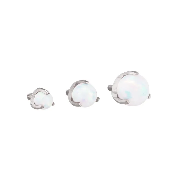 Male Sex Toys Painful Pleasures 14g12g Internally Threaded 4mm ProngSet Opal Ball Price Per 1