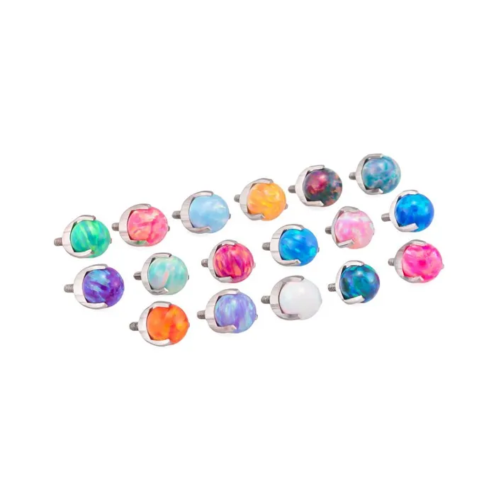 Male Sex Toys Painful Pleasures 14g12g Internally Threaded 4mm ProngSet Opal Ball Price Per 1