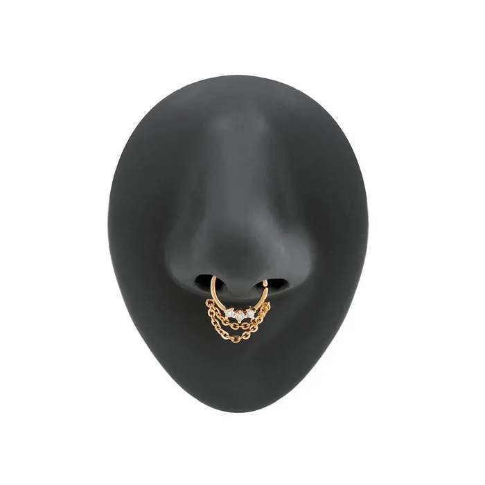 Male Sex Toys Painful Pleasures 16g Crystal Trinity Dangle Bendable Septum Ring Price Per 1