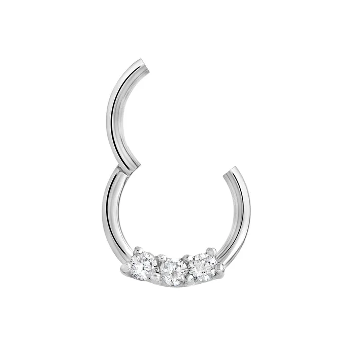 Male Sex Toys Painful Pleasures 16g Septum Clicker with Three Crystals Price Per 1