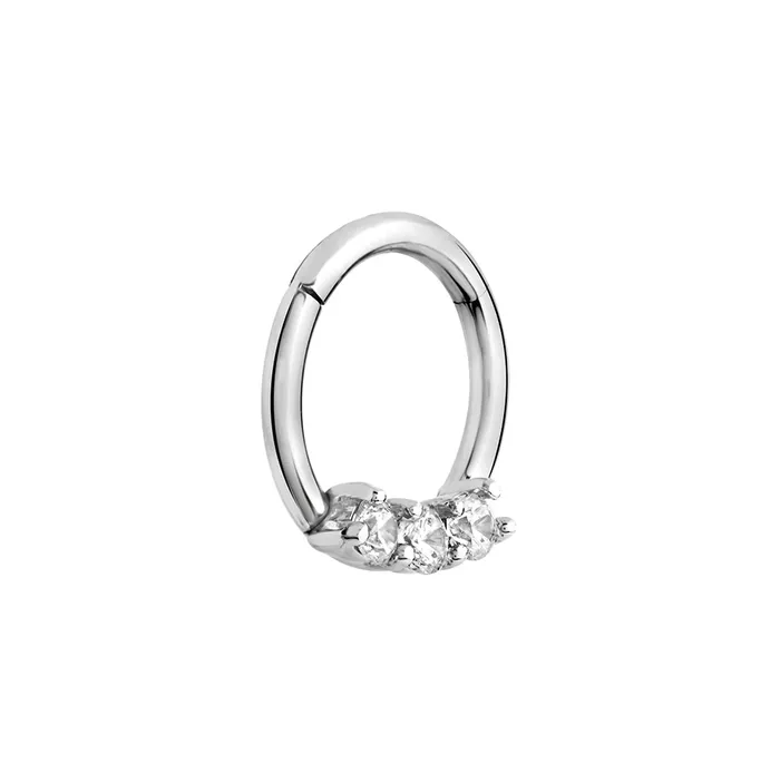 Male Sex Toys Painful Pleasures 16g Septum Clicker with Three Crystals Price Per 1