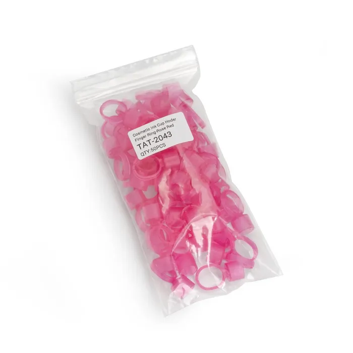 Male Sex Toys Saferly Cosmetic Ink Cup Holder Finger Ring Pink Bag of 50