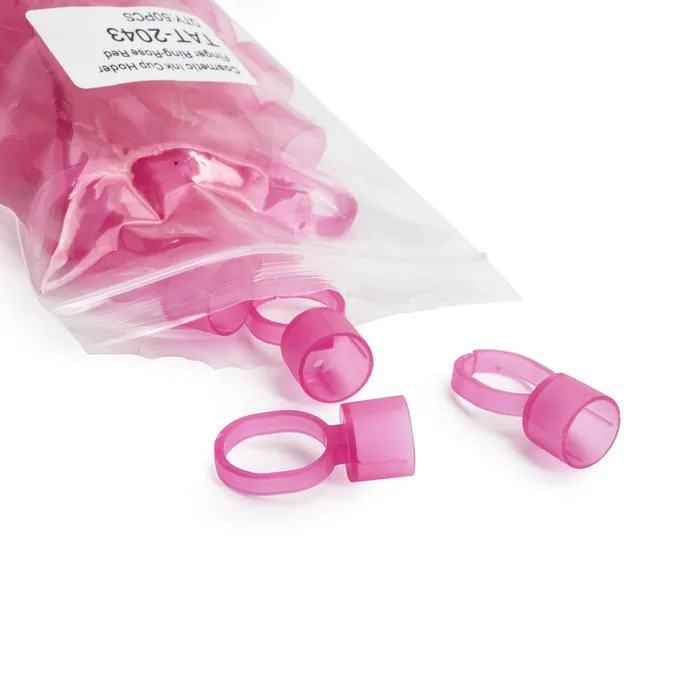 Male Sex Toys Saferly Cosmetic Ink Cup Holder Finger Ring Pink Bag of 50
