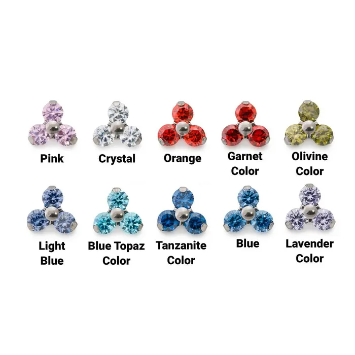 Male Sex Toys Tilum Tilum 14g12g Internally Threaded Titanium Jewel Trinity Top Large Price Per 1