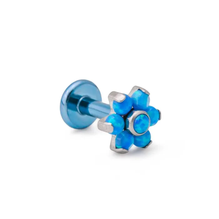 Male Sex Toys Tilum Tilum 14g12g Internally Threaded Titanium Opal Flower Top with Opal Center Choose Jewel Color Price Per 1