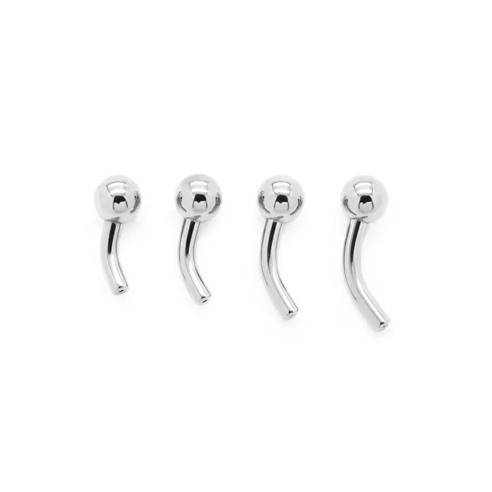 Male Sex Toys Tilum Tilum 14g Titanium Threadless Bent Barbell with 4mm Fixed Ball Price Per 1
