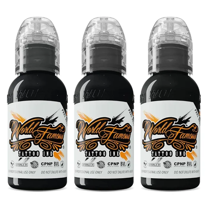 Male Sex Toys World Famous 3 Bottle Greywash Set World Famous Tattoo Ink Pick Size