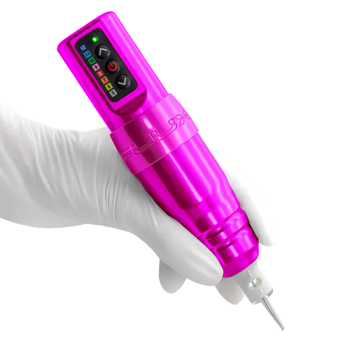 Microbeau Female Sex Toys Microbeau Flux S Wireless Tattoo Machine with 1 PowerBolt Bubble Gum