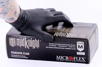 MicroFlex Anal Midknight Nitrile Disposable Gloves Box of 100