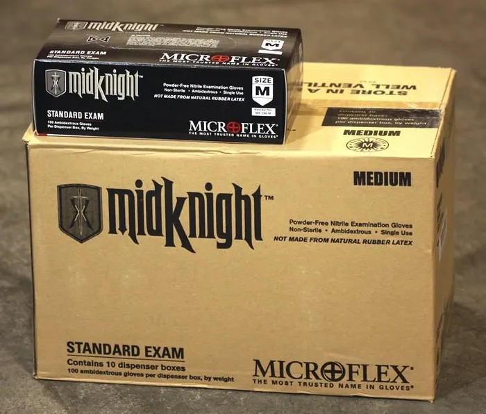 MicroFlex Anal Midknight Nitrile Disposable Gloves Box of 100