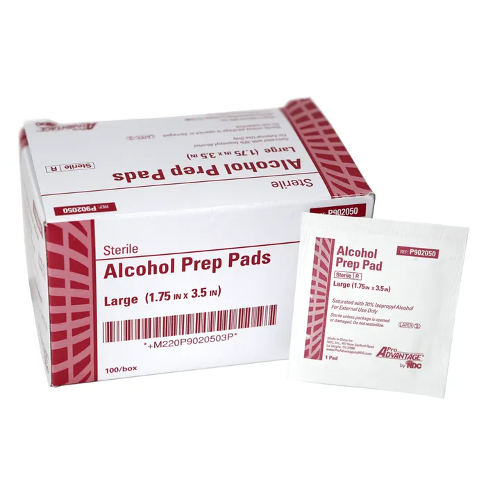 NDC Male Sex Toys Pro Advantage Alcohol Prep Pads Large Box of 100