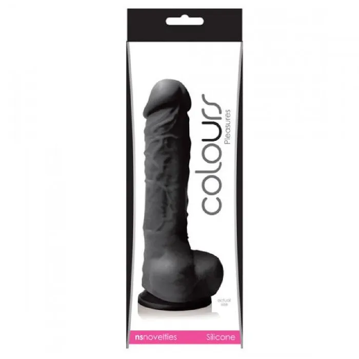 NS Novelties Anal Colours Realistic 7 Inch Silicone Suction Cup Dildo Black