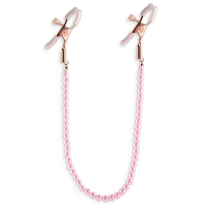 NS Novelties Pink Faux Pearl Chain Nipple Clamps Vibrators