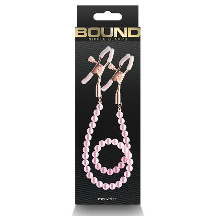 NS Novelties Pink Faux Pearl Chain Nipple Clamps Vibrators