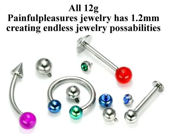 Painful Pleasures 12g Internal Steel Bent Barbell Price Per 1 Male Sex Toys