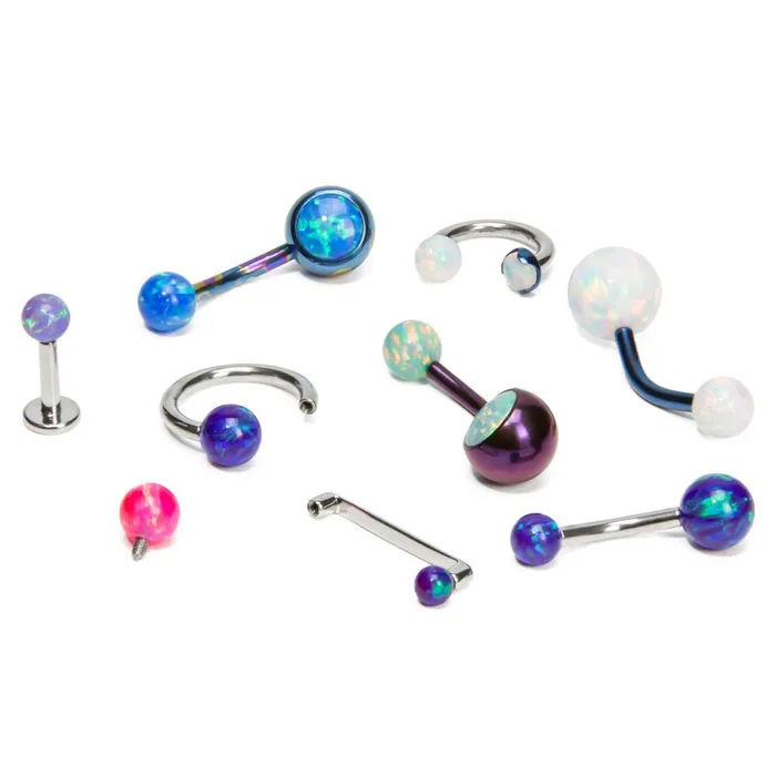 Painful Pleasures 14g 12g Internally Threaded 5mm Opal Replacement Ball Price Per 1 Male Sex Toys