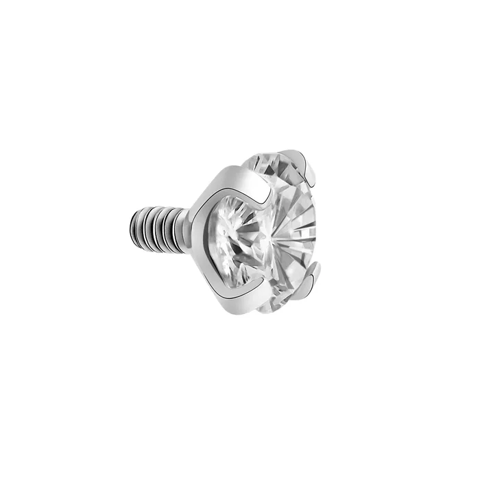 Painful Pleasures 14g 12g Internally Threaded Crystal or Black ProngSet Round Jewel Top Price Per 1 Anal
