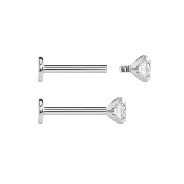 Painful Pleasures 14g 12g Internally Threaded Crystal or Black ProngSet Round Jewel Top Price Per 1 Anal