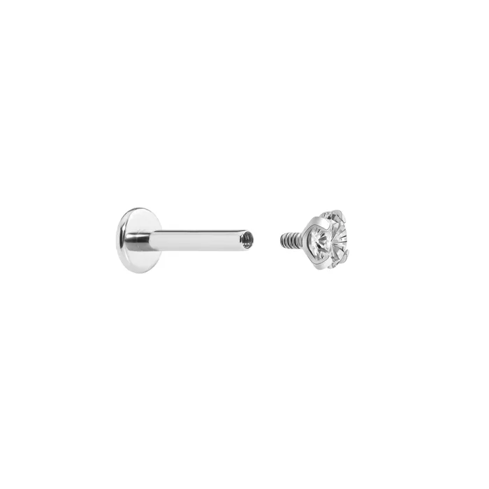 Painful Pleasures 14g 12g Internally Threaded Crystal or Black ProngSet Round Jewel Top Price Per 1 Anal