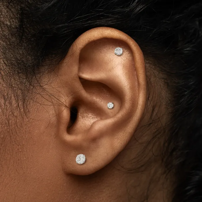 Painful Pleasures 14g 12g Internally Threaded Crystal or Black ProngSet Round Jewel Top Price Per 1 Anal