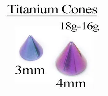Painful Pleasures 18g16g Externally Threaded Titanium Cone Price Per 1 Vibrators