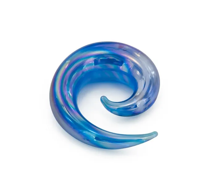 Painful Pleasures Anal Blue Lucifer Spiral Glass Plug Price Per 1