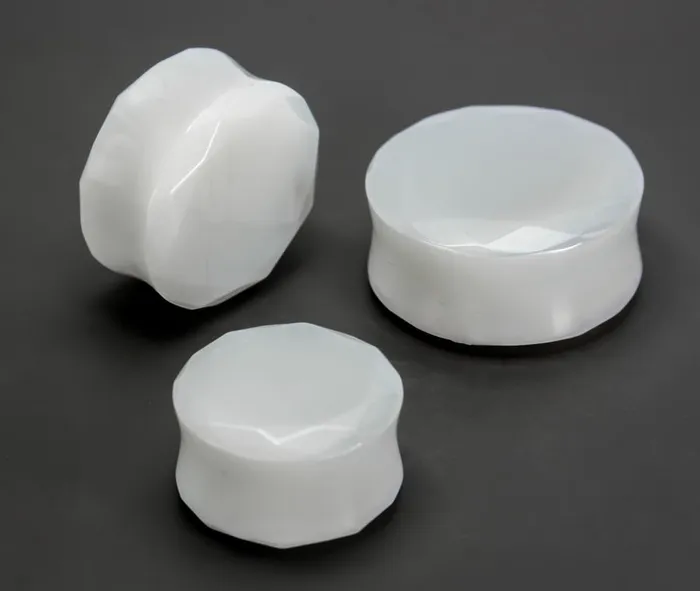 Painful Pleasures Anal Double Faceted White Opalite Glass Plug Price Per 1