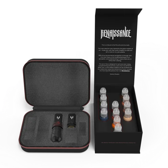 Painful Pleasures Couples FK Irons x World Famous Yomico Special Edition Flux Max Machine Renaissance Ink Kit