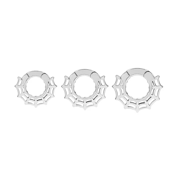 Painful Pleasures Dildos Stainless Steel Spiderweb Clicker Ear Weights Price Per 2