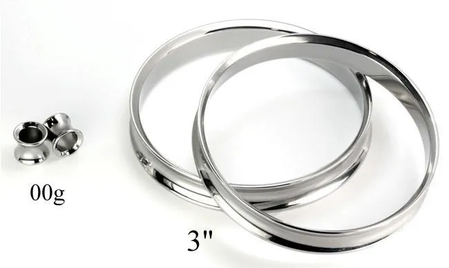 Painful Pleasures Dildos Thick Double Flared Stainless Steel Earlet Price Per 1