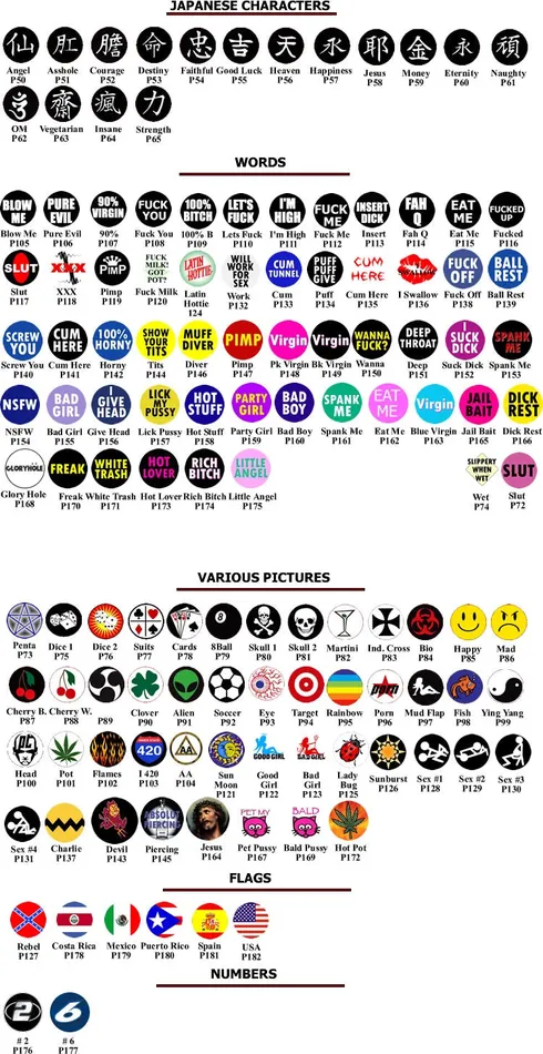 Painful Pleasures Female Sex Toys 14g 716 Mixed Logo Belly Button Jewelry Pictures Words Price Per 10