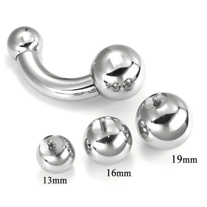 Painful Pleasures Male Sex Toys 0g Internally Threaded CounterSunk Ball Price Per 1