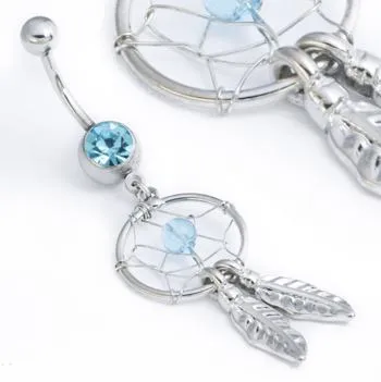 Painful Pleasures Male Sex Toys 14g 716 Dreamcatcher Belly Button Ring