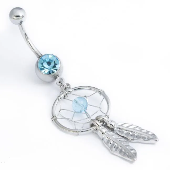 Painful Pleasures Male Sex Toys 14g 716 Dreamcatcher Belly Button Ring