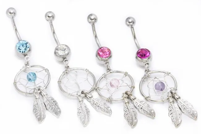 Painful Pleasures Male Sex Toys 14g 716 Dreamcatcher Belly Button Ring