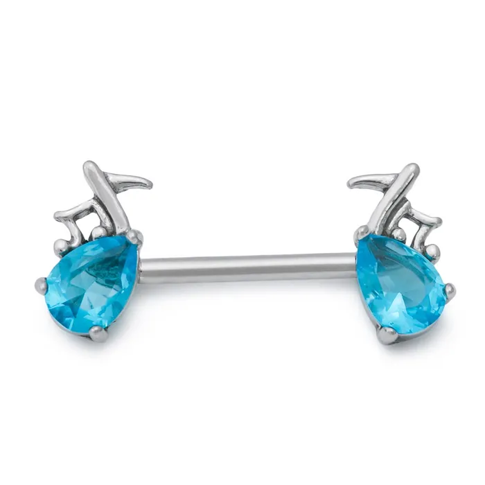 Painful Pleasures Male Sex Toys 14g 916 Aqua Jeweled Musical Note Steel Nipple Barbell Price Per 1 Painful Pleasures Male Sex Toys 14g 916 Aqua Jeweled Musical Note Steel Nipple Barbell Price Per 1