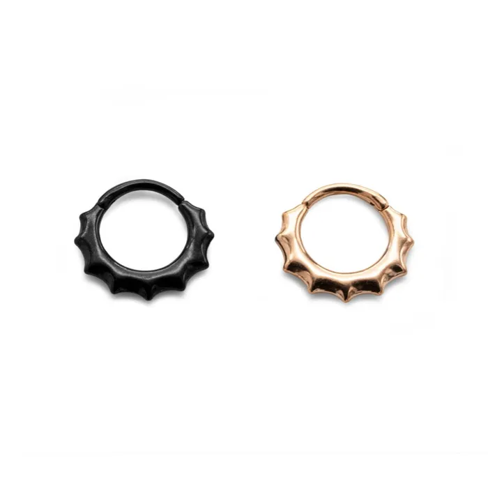 Painful Pleasures Vibrators 16g PVD Coated Webbed Septum Clicker
