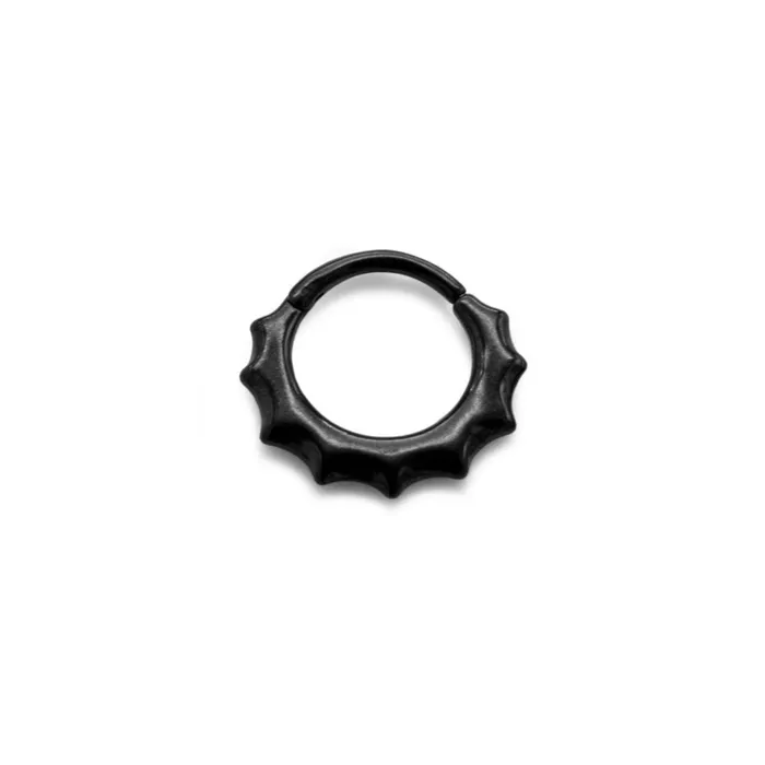 Painful Pleasures Vibrators 16g PVD Coated Webbed Septum Clicker