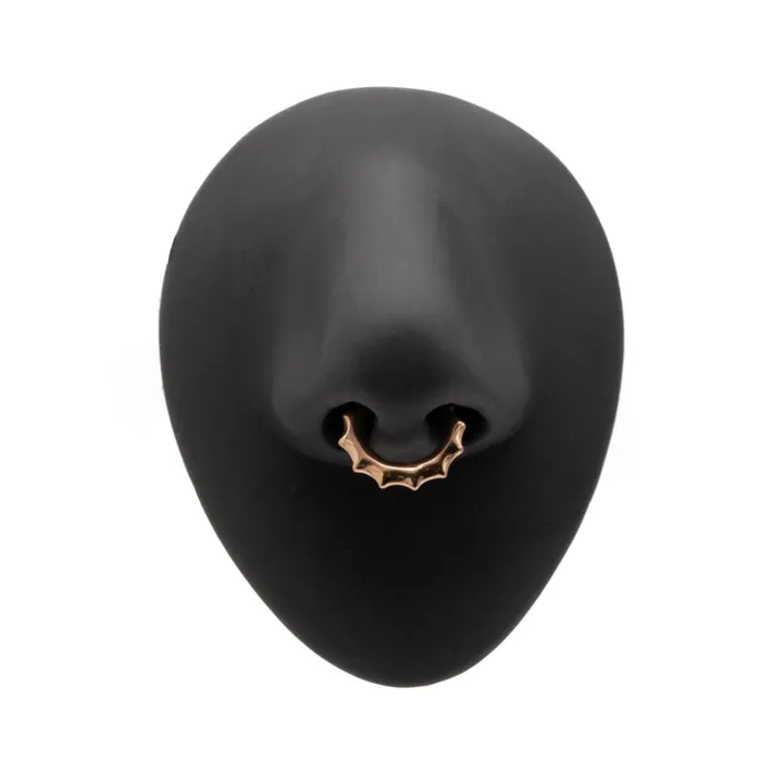 Painful Pleasures Vibrators 16g PVD Coated Webbed Septum Clicker