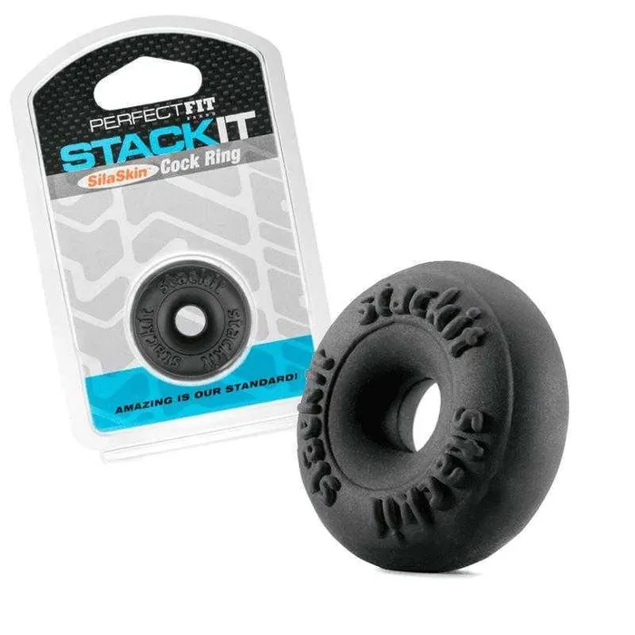 Perfect Fit Brand Inc Anal PerfectFit SilaSkin StackIt CockRing Black