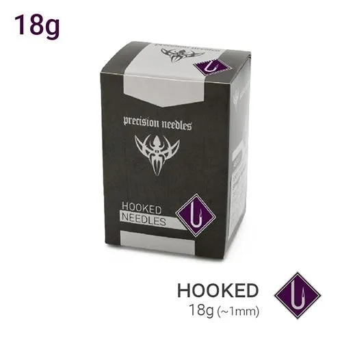 Precision Needles Anal 18g Precision Sterilized Hooked Piercing Needles Box of 100 Precision Needles Anal 18g Precision Sterilized Hooked Piercing Needles Box of 100